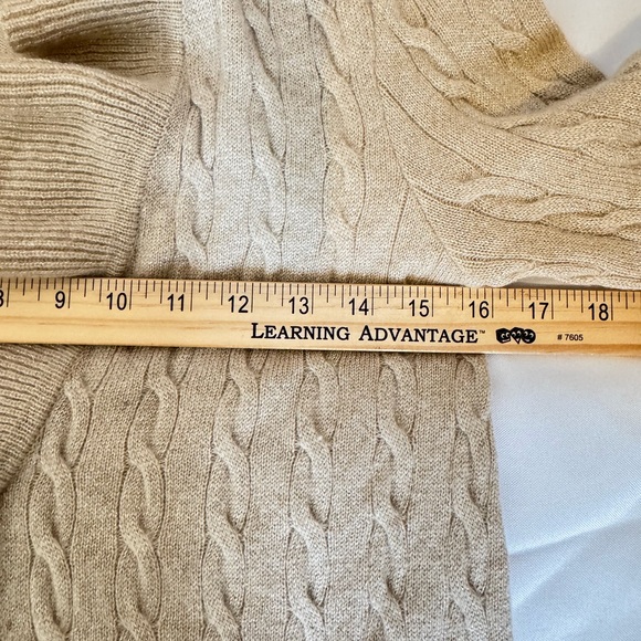 Lilly Pulitzer Beige Ruffled 100% Cashmere Cardigan Gorgeous Quiet Luxury - Picture 10 of 12